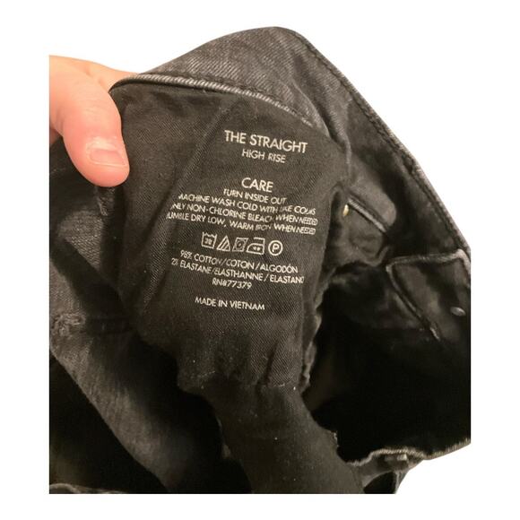 Ann Taylor Straight High Rise Jeans 16 Black - Picture 3 of 4